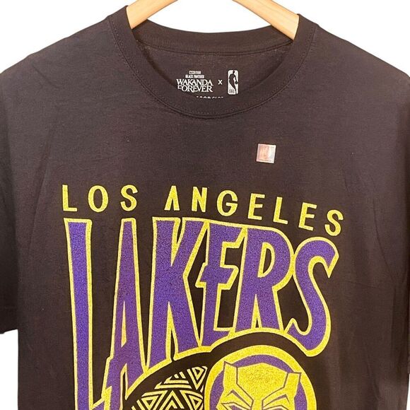 Junk Food Clothing Lakers Wakanda Forever Pattern Tee Shirt - Picture 2 of 8